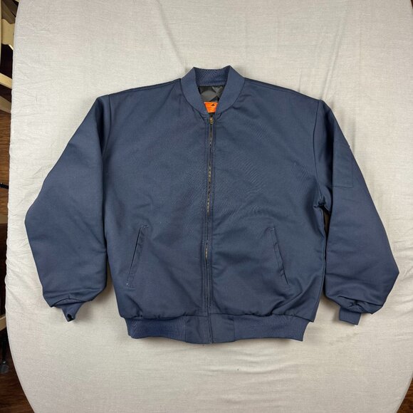 Vintage Red Kap Perma-Lined Team Jacket Mens XL Navy Blue Full Zip Workwear - Picture 1 of 5